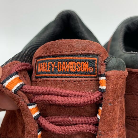 Harley-Davidson Lace Up Motorcycle Riding Sneakers Burnt Red Suede Women's Sz 7 - Picture 5 of 12